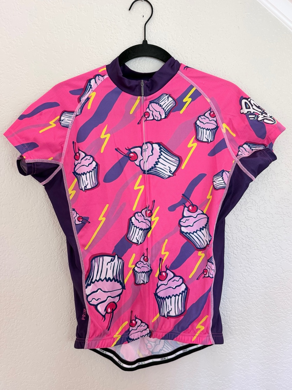 Primal Wear Cupcake Print Cycling Jersey Women's L Full Zip